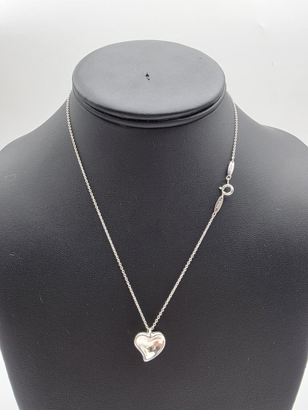 Tiffany & Co. Elsa Peretti Full Heart Sterling Silver 925 Necklace 16 Inches